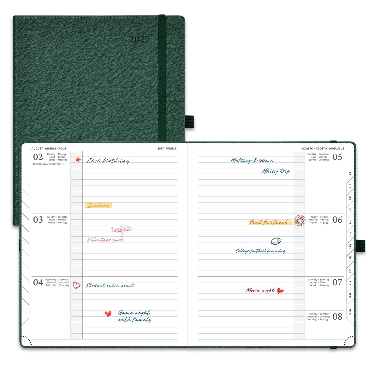 Elzusha - Agenda 2027 Hardcover A4 Weekly Planner