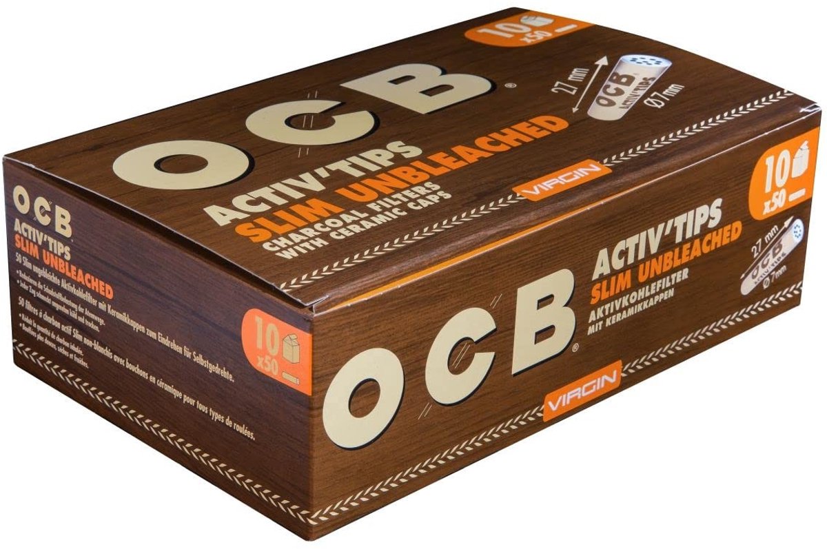 Elzusha - ActivTips Slim Ongebleekte Filters - 500 Stuks met Keramische Caps
