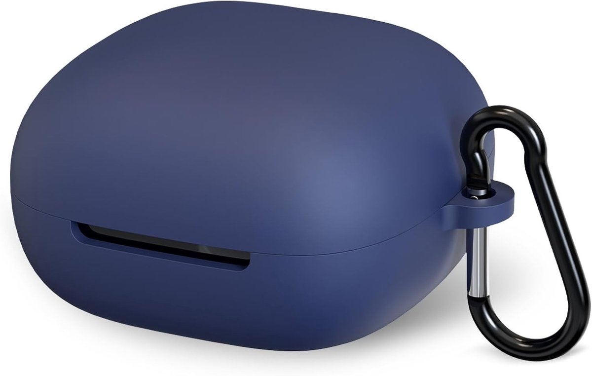 Siliconen Hoes voor Draadloze Oordopjes - Beschermcase met Sleutelhanger en Toegang tot Oplaadpoort (Blauw)