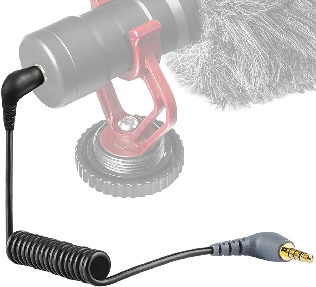 3.5mm TRRS naar TRS Microfoon Coaxkabel 1.6ft/50CM, Geschikt voor Takstar en BOYA Microfoons, Ideaal voor Opnames en Geluidskwaliteit