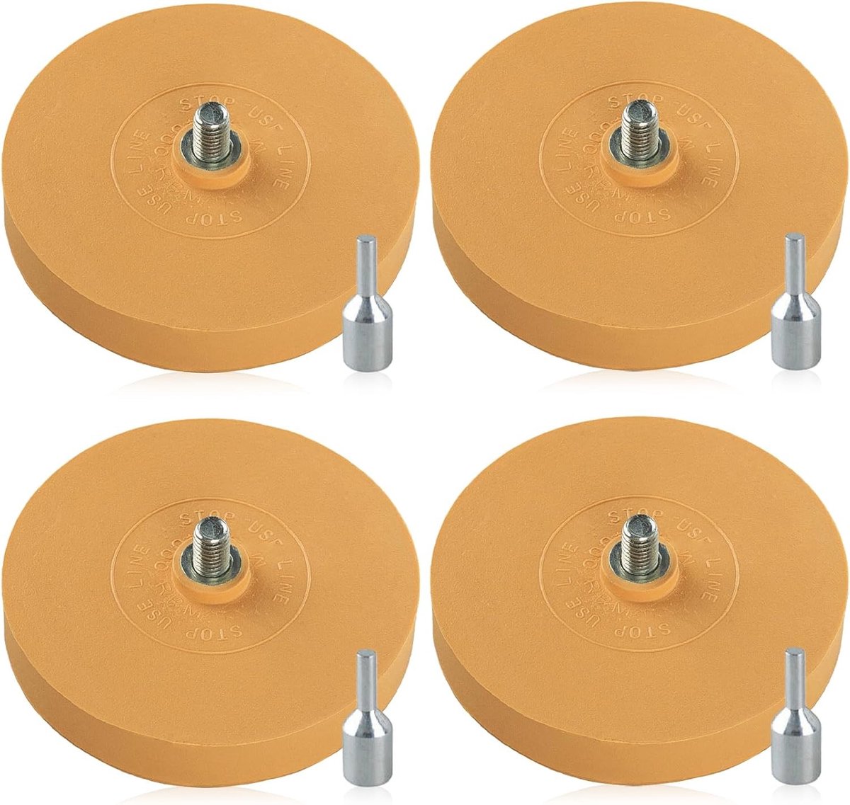 Eraser Disc Set van 4 Stuks, Duurzame Rubber Stickers voor Efficiënte Verwijdering van Films en Plakresten op Auto's en Motoren
