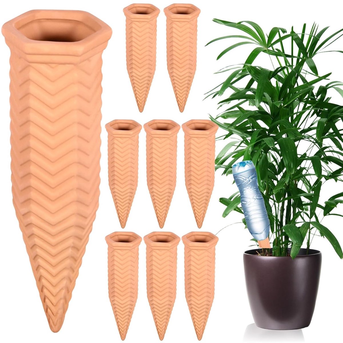 Plantenbewatering - Klei - 18 x 5 cm - Zelfregulerend Systeem voor Kamerplanten - Voor Thuis en Tuin