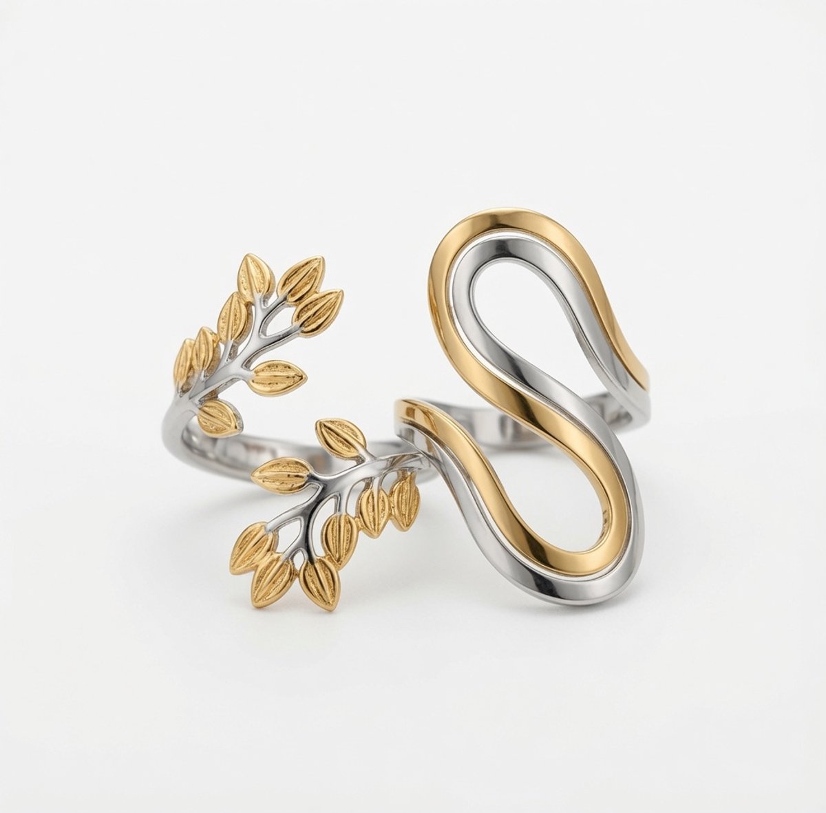 Goud & Zilverkleurige Elegante Combi Ringen Set - No-Fade - 316L RVS - Waterproof