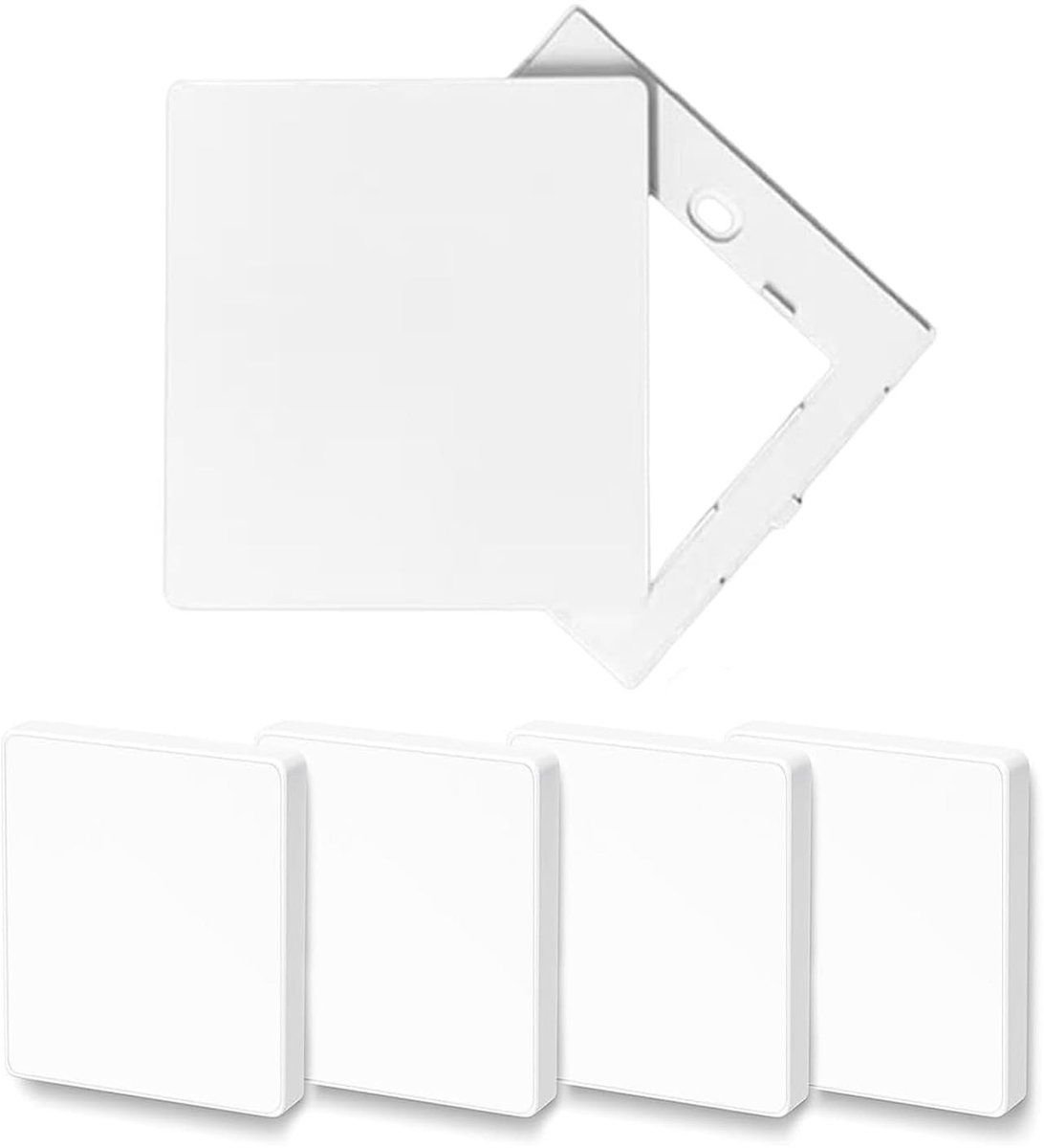 Elzusha - Blanco Afdekwandplaat - Set van 4 stuks - 8,79 cm x 8,735 cm