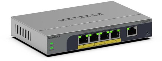 NETGEAR GS105EPP - Netwerk Switch - Unmanaged - 1 Gpbs - 5 poorten