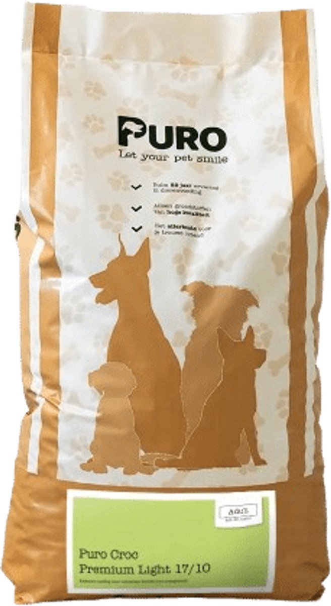 Puro Croc Premium - Light 17/10 - 15 kg - Krokante hondenbrokken