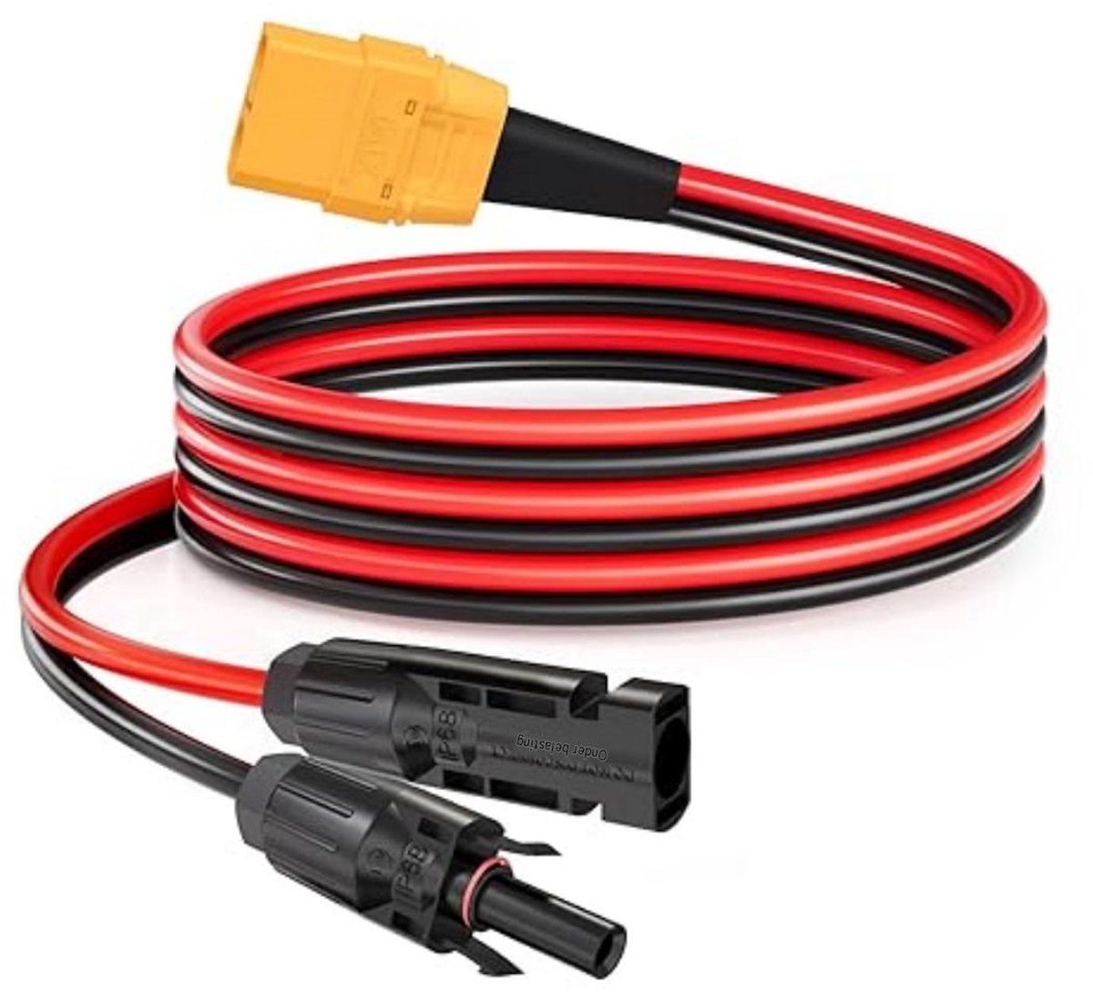 SSTRWGOOD Verbindingskabel - 2m Solarkabel 10AWG - Koperen Aansluitkabel - Geschikt voor Solarpanelen en Elektrische Systemen - Isolatie met Vlamvertragende Eigenschappen - Duurzaam en Veilig