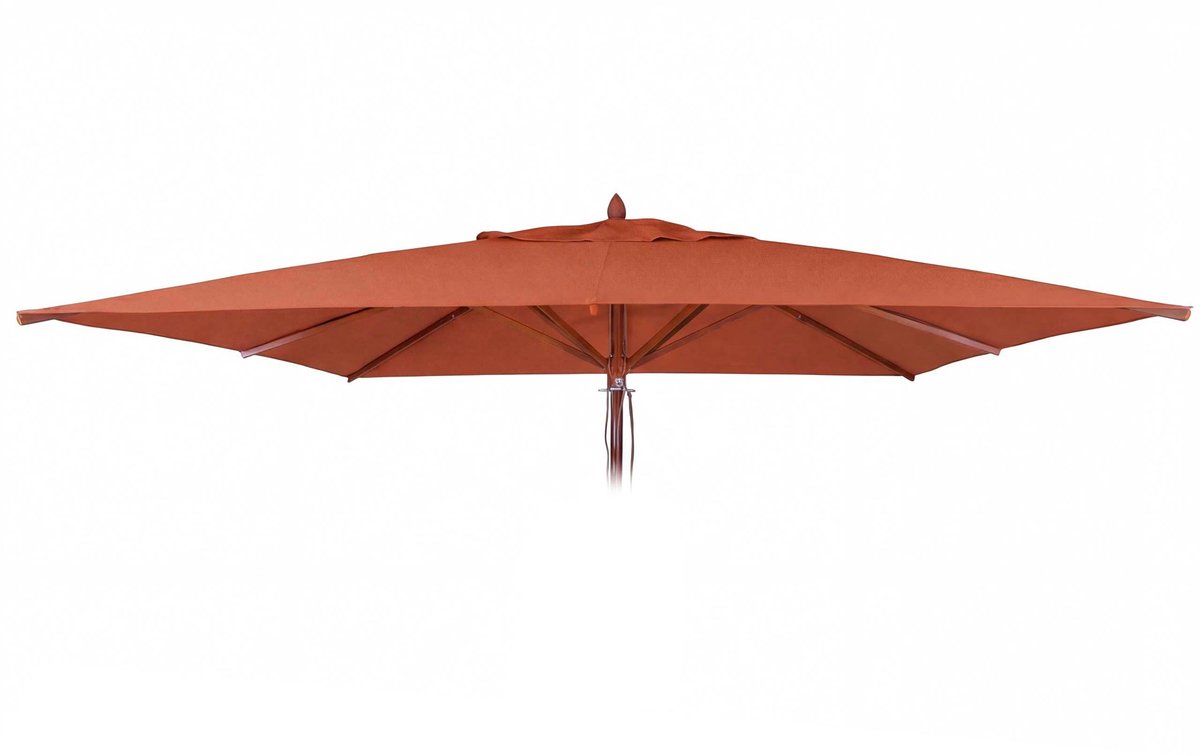 Vervangende hoes voor horeca-houten parasol MCW-C57b, parasolhoes, vierkant 4x4 m polyester ~ terracotta
