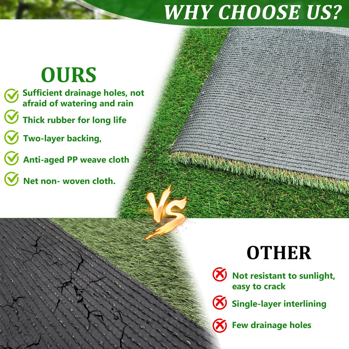MIVRAY Kunstgras Runner Rug – Realistische 35 Mm Poolhoogte – 200 X 400 Cm – Polyethyleen – Groen – Voor Balkon Tuin En Patio