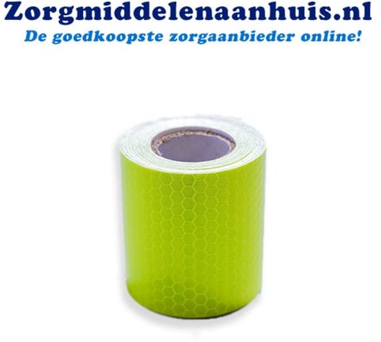Lichtgele reflecterende tape met honingraatpatroon.