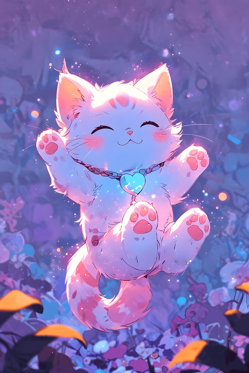 Kitten Poster - Cartoon - Dieren - Kleurrijke - Schattige - Kunst - posters - formaat 30x40cm - Wanddecoratie - XS2698MT