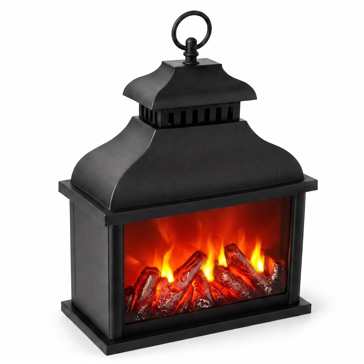 LED-lantaarn voor de open haard, 13,5 x 25,5 x 37 cm