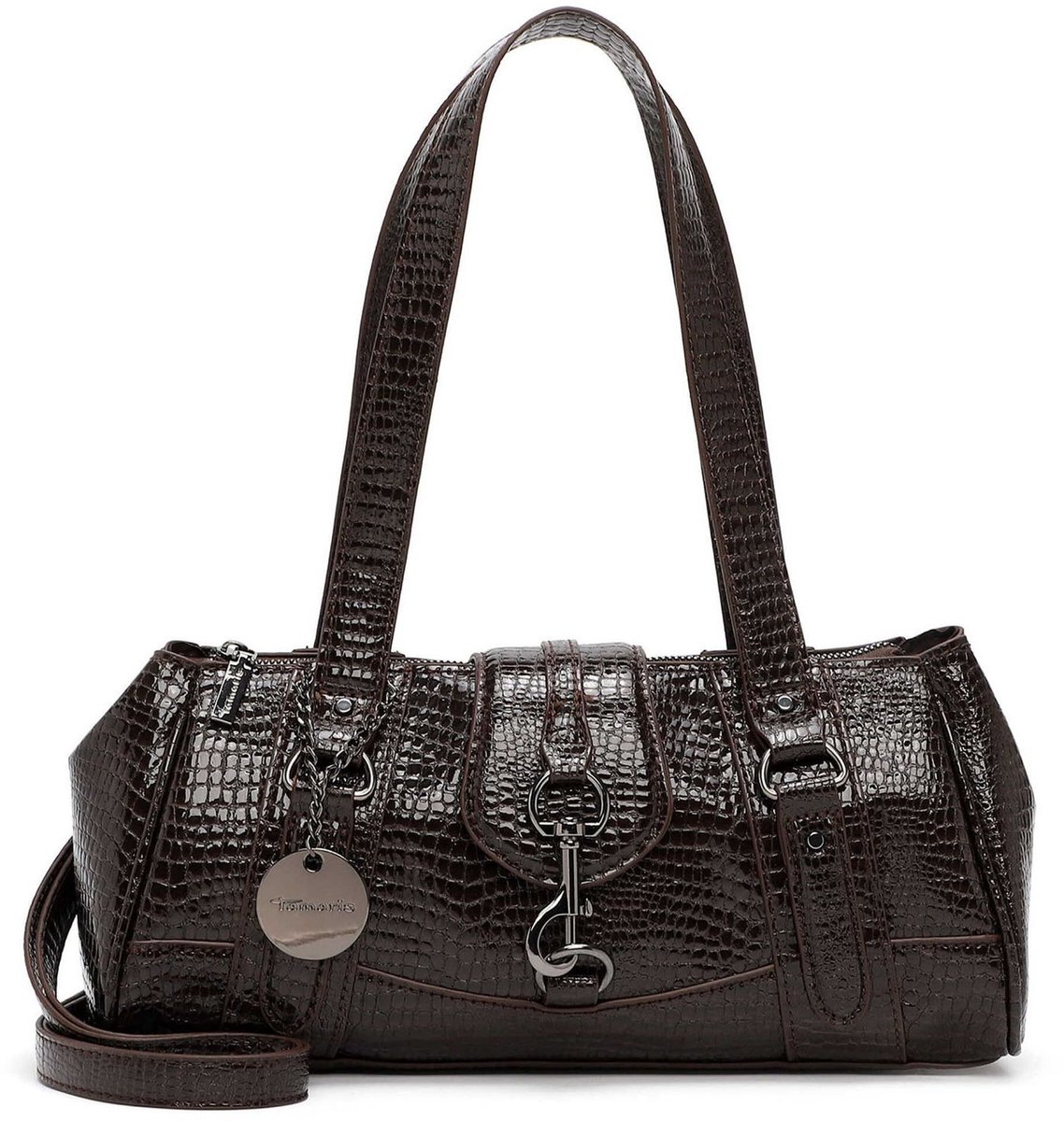 Tamaris schoudertas Marina Snake Cityshopper Brown donkerbruin