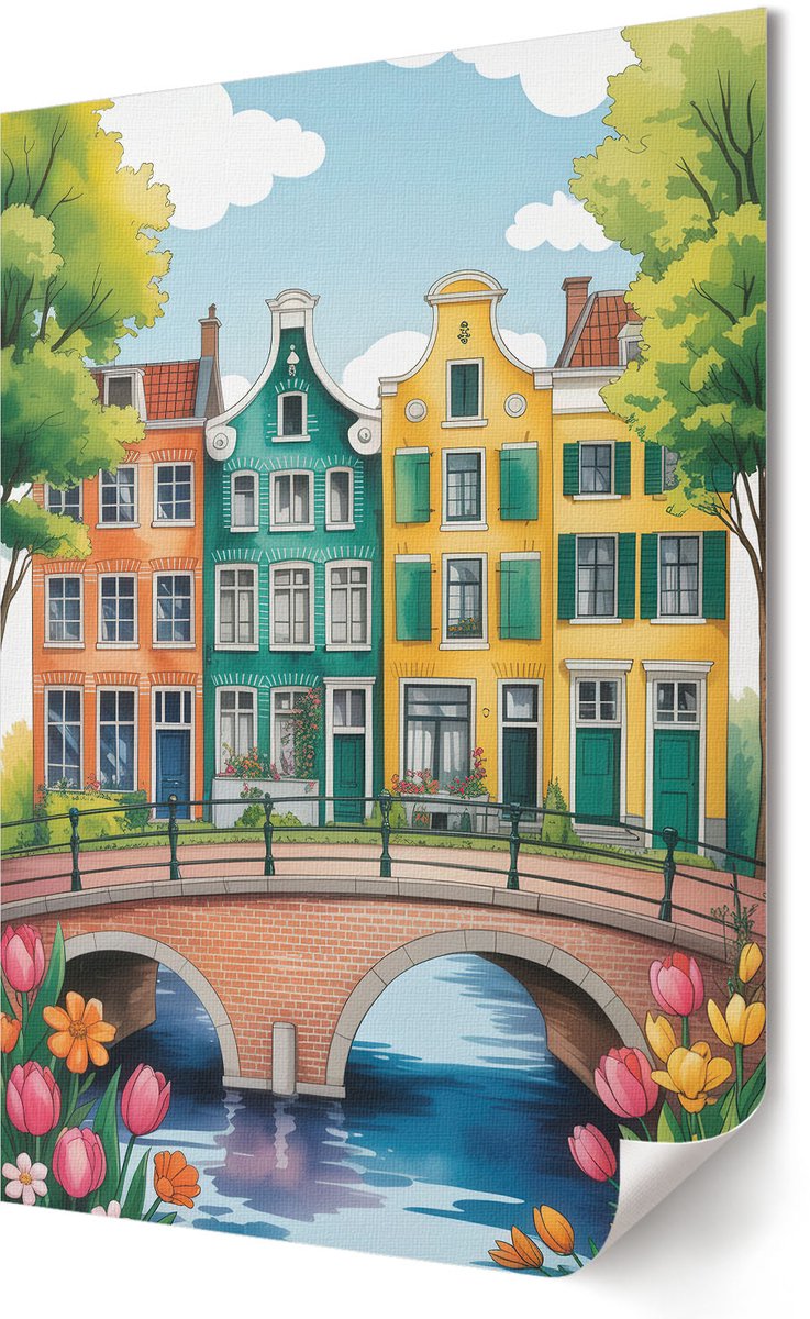 Coloray Polycanvas Wandposter - Kleurkanaal, Illustratie - 420 x 594 - Groen Decoratie - Rechthoek - Wandkunstwerk - Woonkamer, Slaapkamer, Kantoor - Kinder