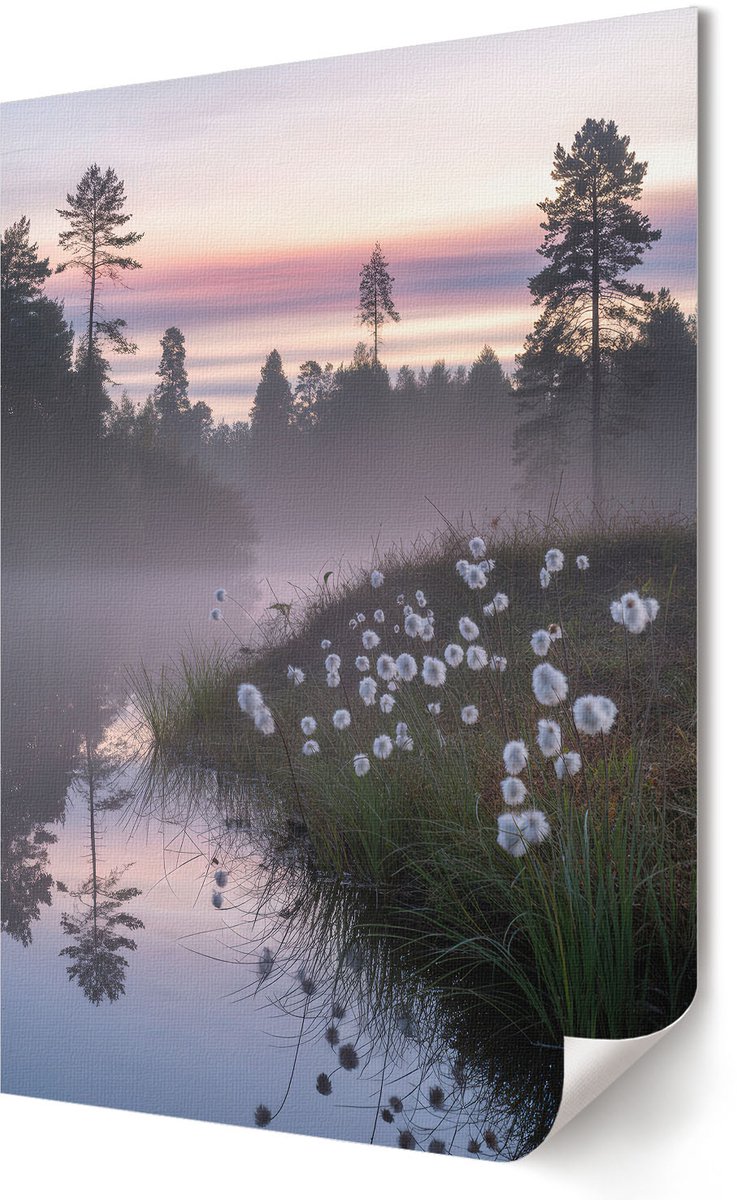 Coloray Canvas Poster Polycanvas - Futuristische Bal, Illustratie - A2 - Blauw Patroon - Rechthoek - Decoratieve poster - Woonkamer, Slaapkamer, Kantoor - Modern