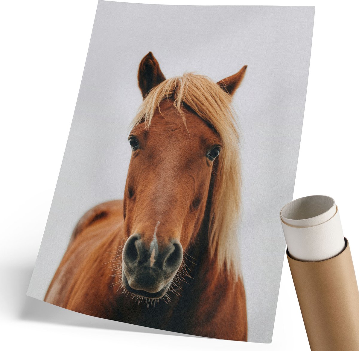 Wallfluent Canvas Poster Polycanvas - Groene Bladeren, Waterverf - 297 x 420 mm - Groen Patroon - Rechthoek - Wandkunst - Woonkamer, Slaapkamer, Kantoor - Expressief