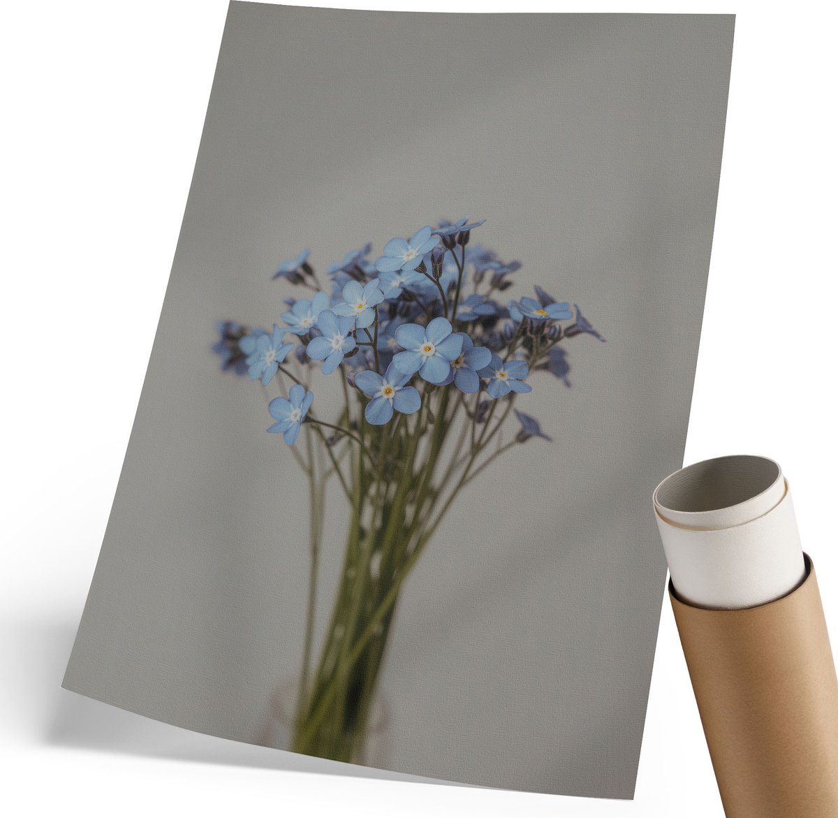 Coloray Polycanvas Poster - Mistige Ochtend, Groente - 210 x 297 mm - Blauw Motief - Rechthoek - Kunstposter - Slaapkamer - Klassiek