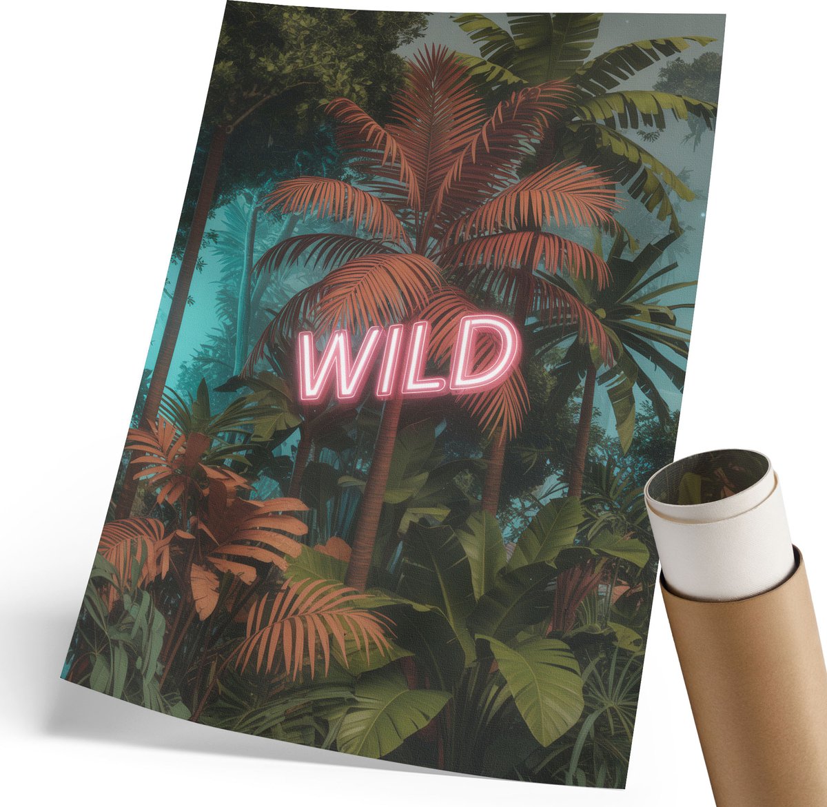 Coloray Polycanvas Wandposter - Exotische Inscriptie, Fotografie - 210 x 297 mm - Groen Wanddecoratie - Rechthoek - Canvasposter - Woonkamer, Slaapkamer, Kantoor - Modern