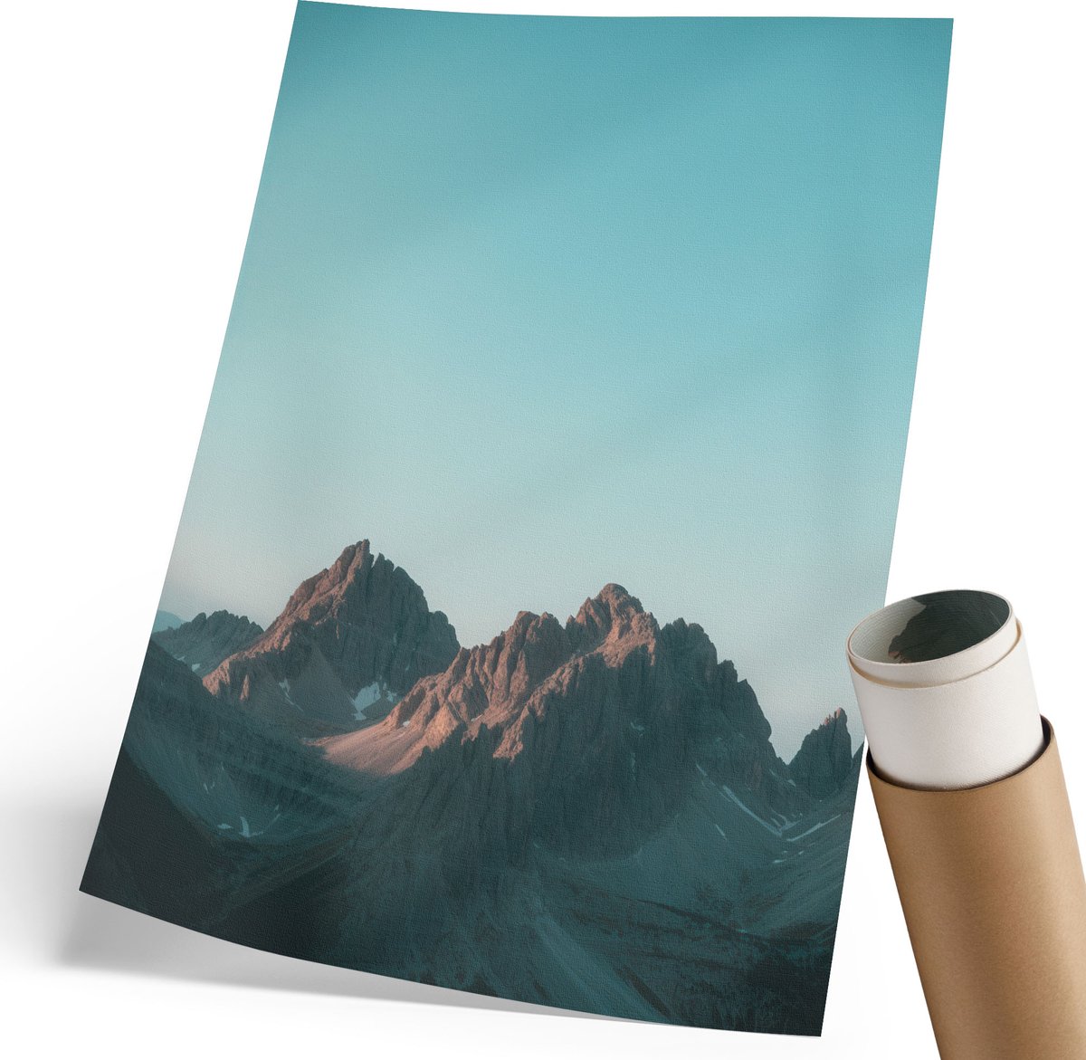 Coloray Polycanvas Poster - Berglandschap, Fotografie - 210 x 297 mm - Turkoois Motief - Rechthoek - Kunstposter - Woonkamer, Slaapkamer, Kantoor - Modern