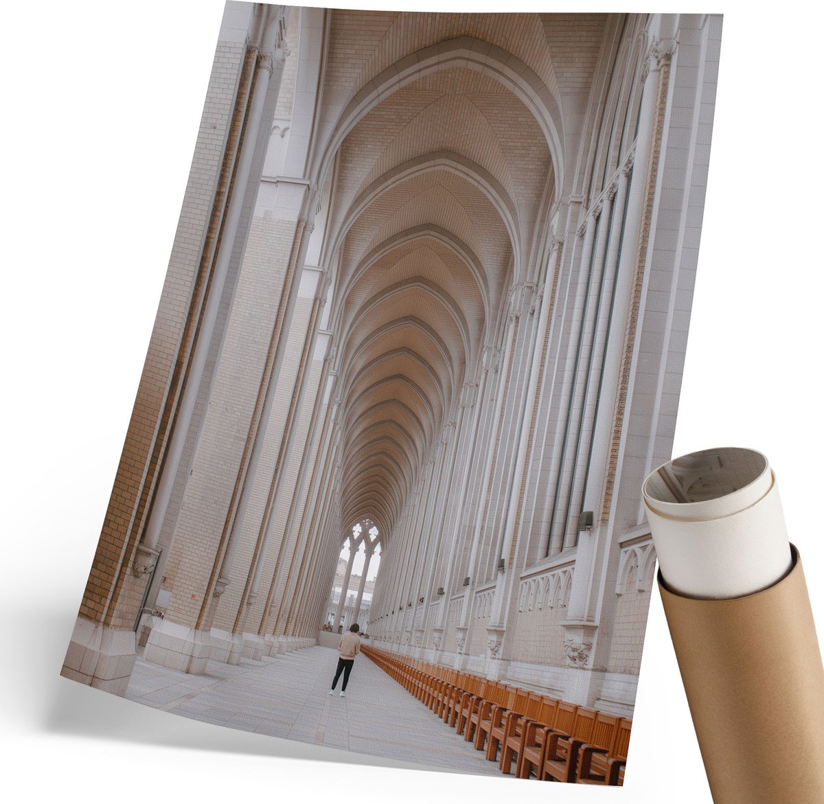 Coloray Canvas Poster Polycanvas - Monumentale Architectuur, Fotografie - 210 x 297 mm - Beige Decoratie - Rechthoek - Wandkunst - Woonkamer, Slaapkamer, Kantoor - Klassiek