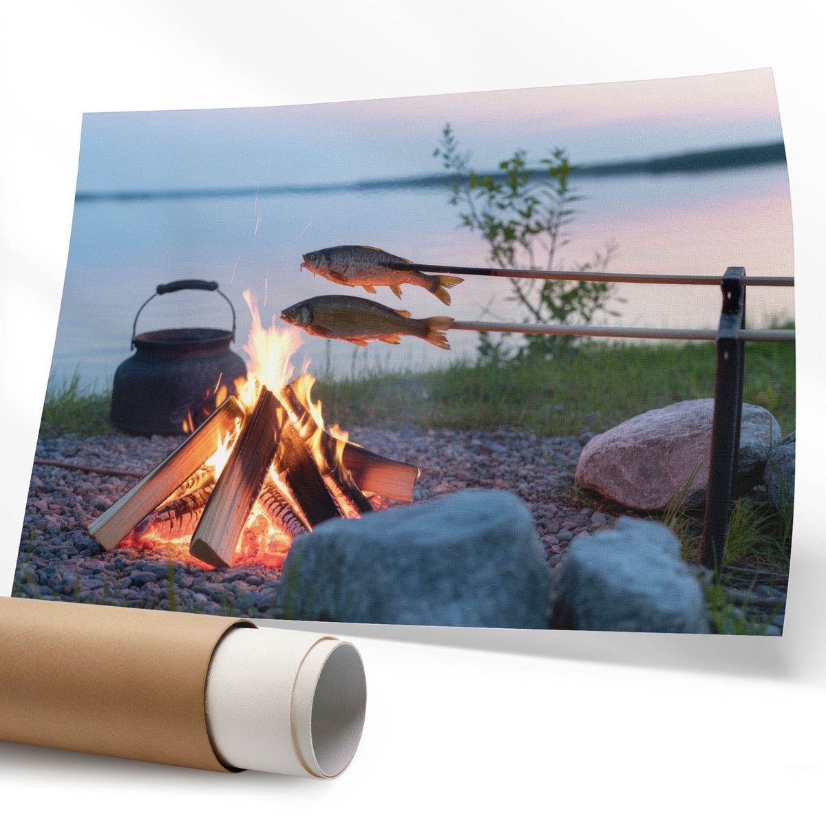 Coloray Polycanvas Wandposter - Grijze Kat, Fotografie - 594 x 840 mm - Grijs Illustratie - Rechthoek - Canvasposter - Woonkamer - Klassiek