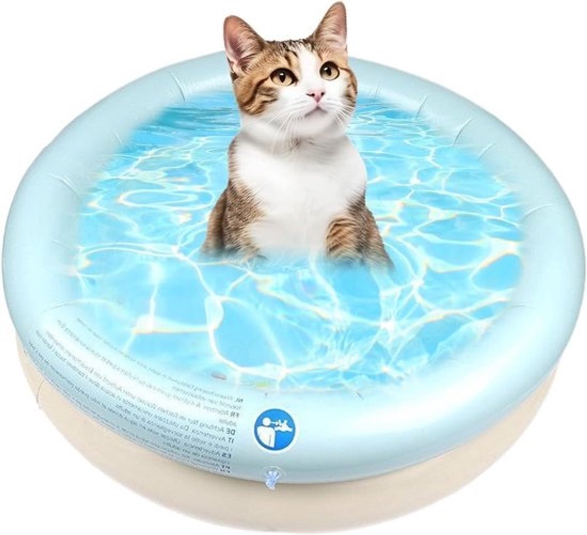 Kinderbadje voor huisdieren - Opvouwbaar hondenzwembad - Buiten spelen - Antislip oppervlak - 80 x 80 x 25 cm - Crèmekleurig