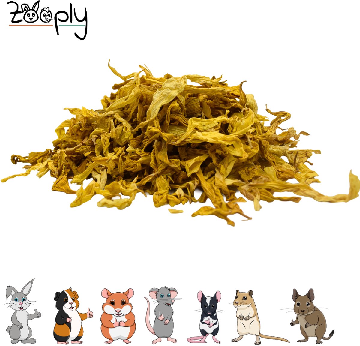 Zooply Zonnebloemblaadjes - Kruiden & Snacks - 100% natuurlijk - Voor konijnen & cavia's - 150 gram