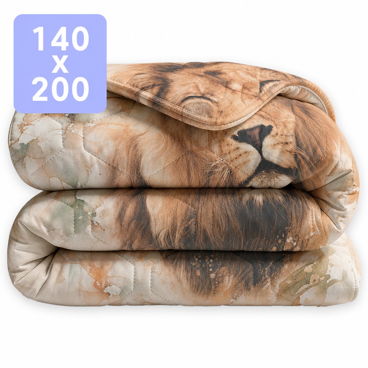 HappyBed Dekbed zonder overtrek 140x200 - Wasbaar Dekbed - Bedrukt dekbed zonder hoes - Hoesloos Dekbed - Eenpersoonsdekbed - Wildflowers King