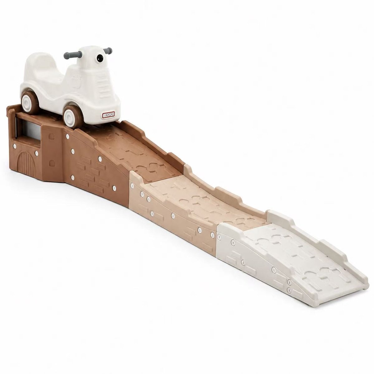 Russle Kunststof Baan met Loopwagen - Bruin