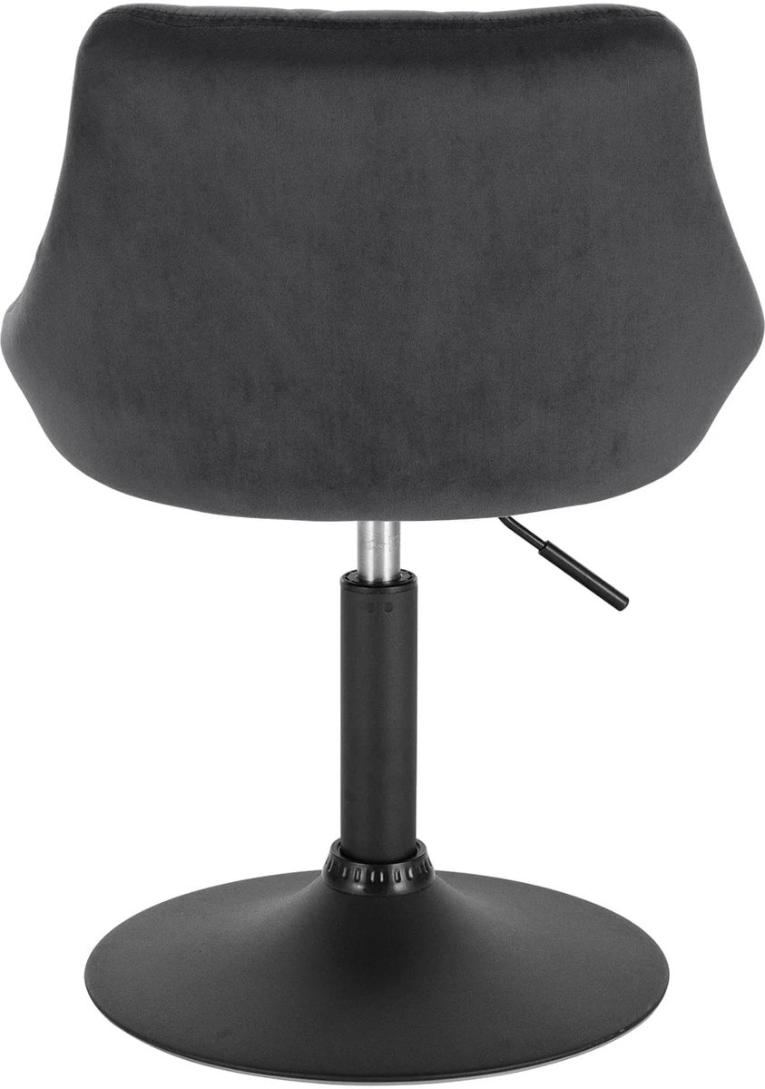 Klarven Barkruk Donkergrijs - Barkrukken - Draaibare Barkruk - Barkrukken met Rugleuning - Bar Stool - Hoogte Verstelbaar, 360 Graden Draaibaar - Ergonomische Rugleuning, Dik Gevuld Kunstlederen Zitkussen - Draagvermogen 100 kg - B49xd40xh28cm