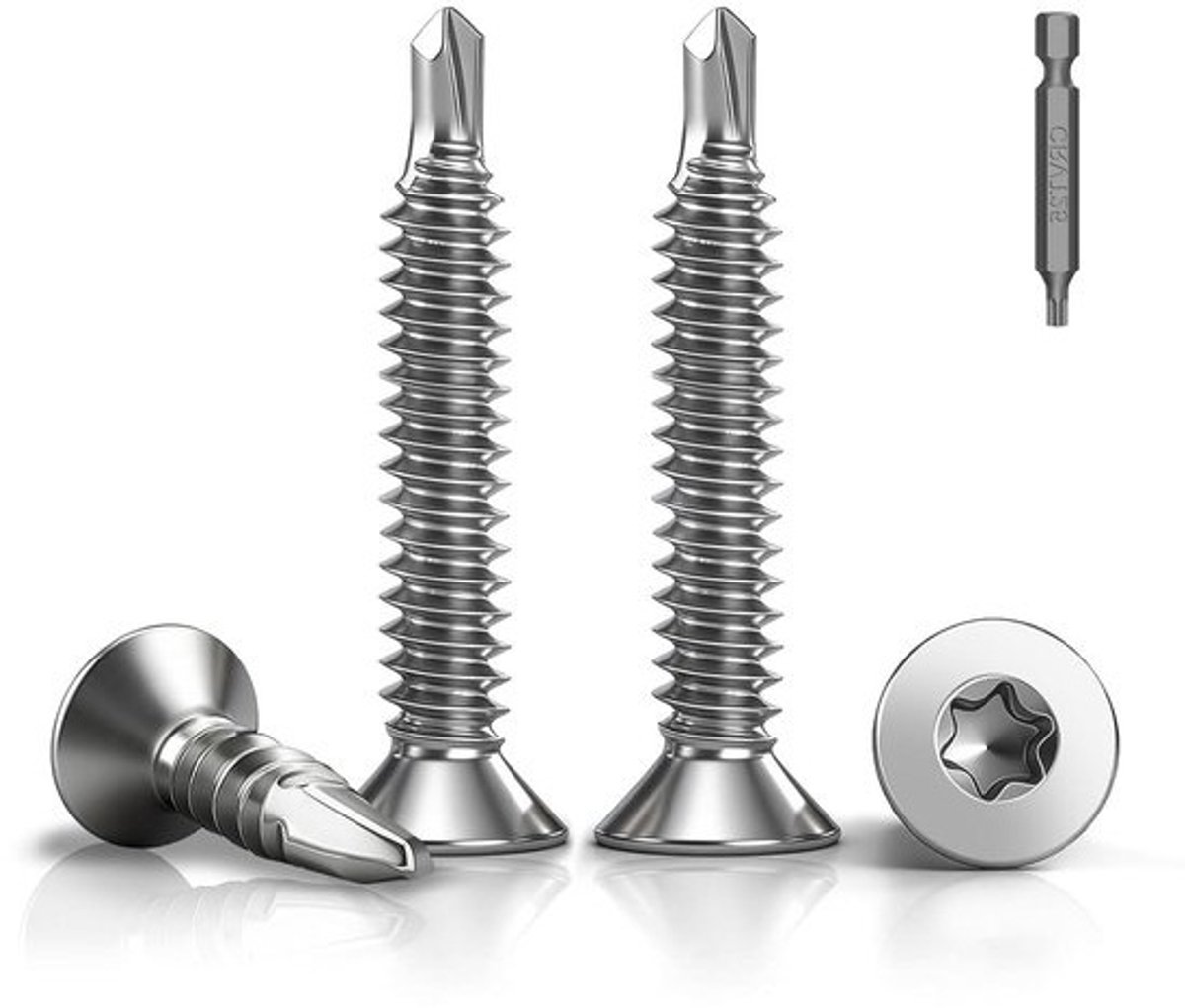 Torx Boorschroeven - Zelftappende Schroeven Metaalschroeven - Metaalbevestiging - Zelfborend Ontwerp - M55 x 50 mm - Zilver