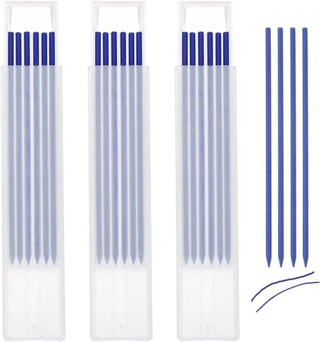 Potlood Vullingen - Bouwpotlood Stiften - Precisie Markeren - Extra Lange Stiften - 2.8mm Dikte - Blauw