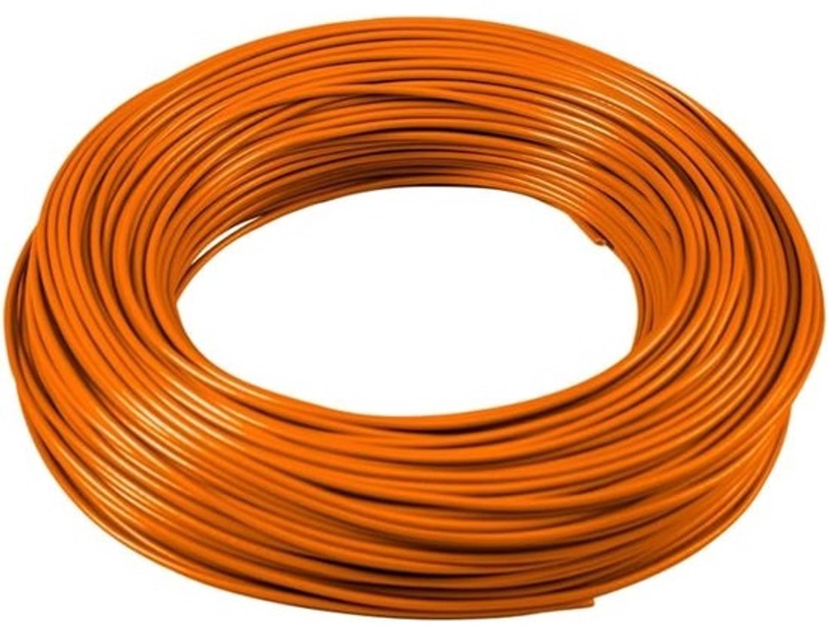Elektrische Draad - Installatiekabel Stroomkabel - Vaste Installaties Bouw - Lage Halogeenemissie Brandvertragend - 100 Meter 1.5 mm - Oranje