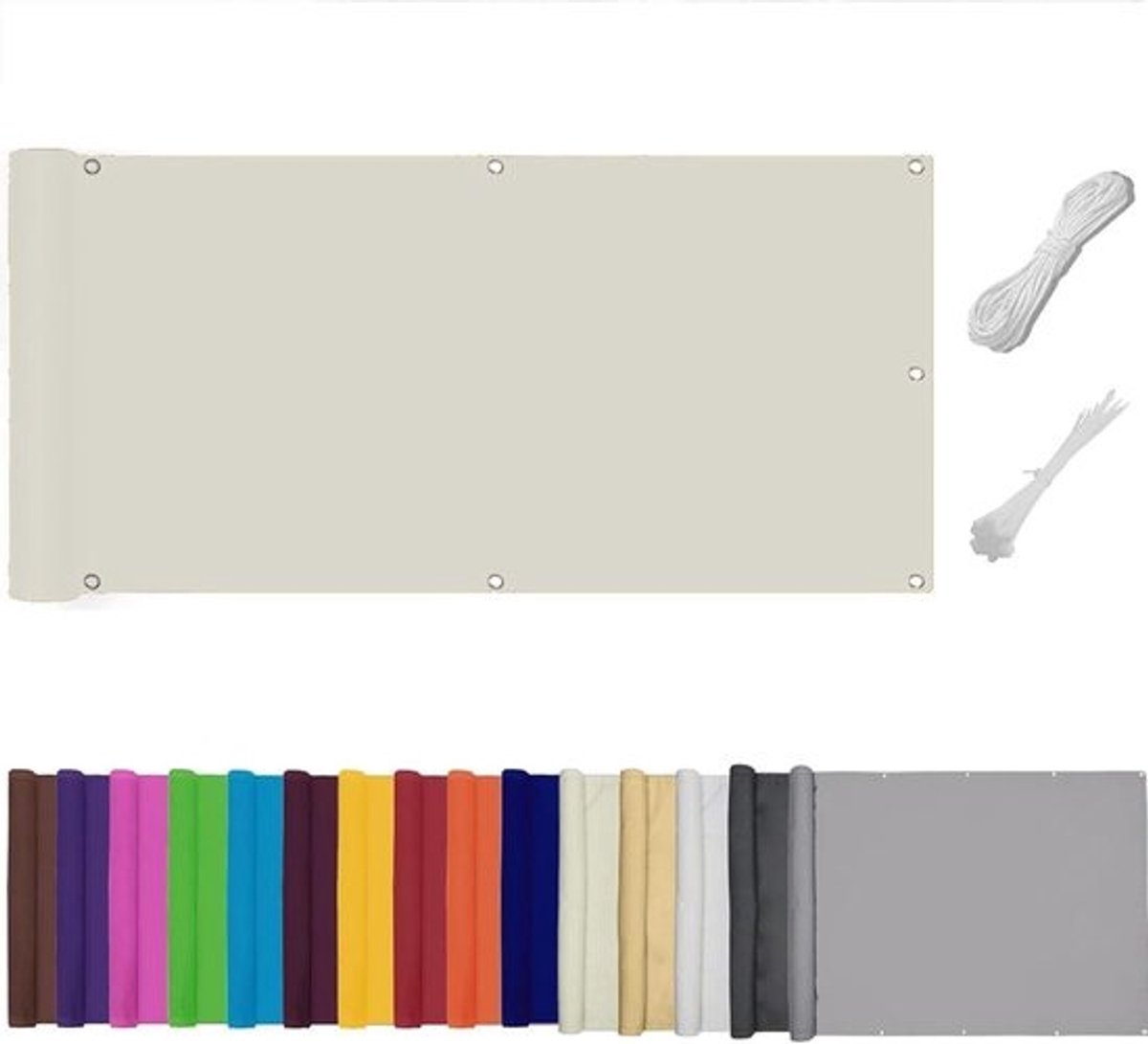 Privacy Scherm - Balkon Windscherm - Tuin Terras - UV Bestendig - 0.6 x 4m - Beige