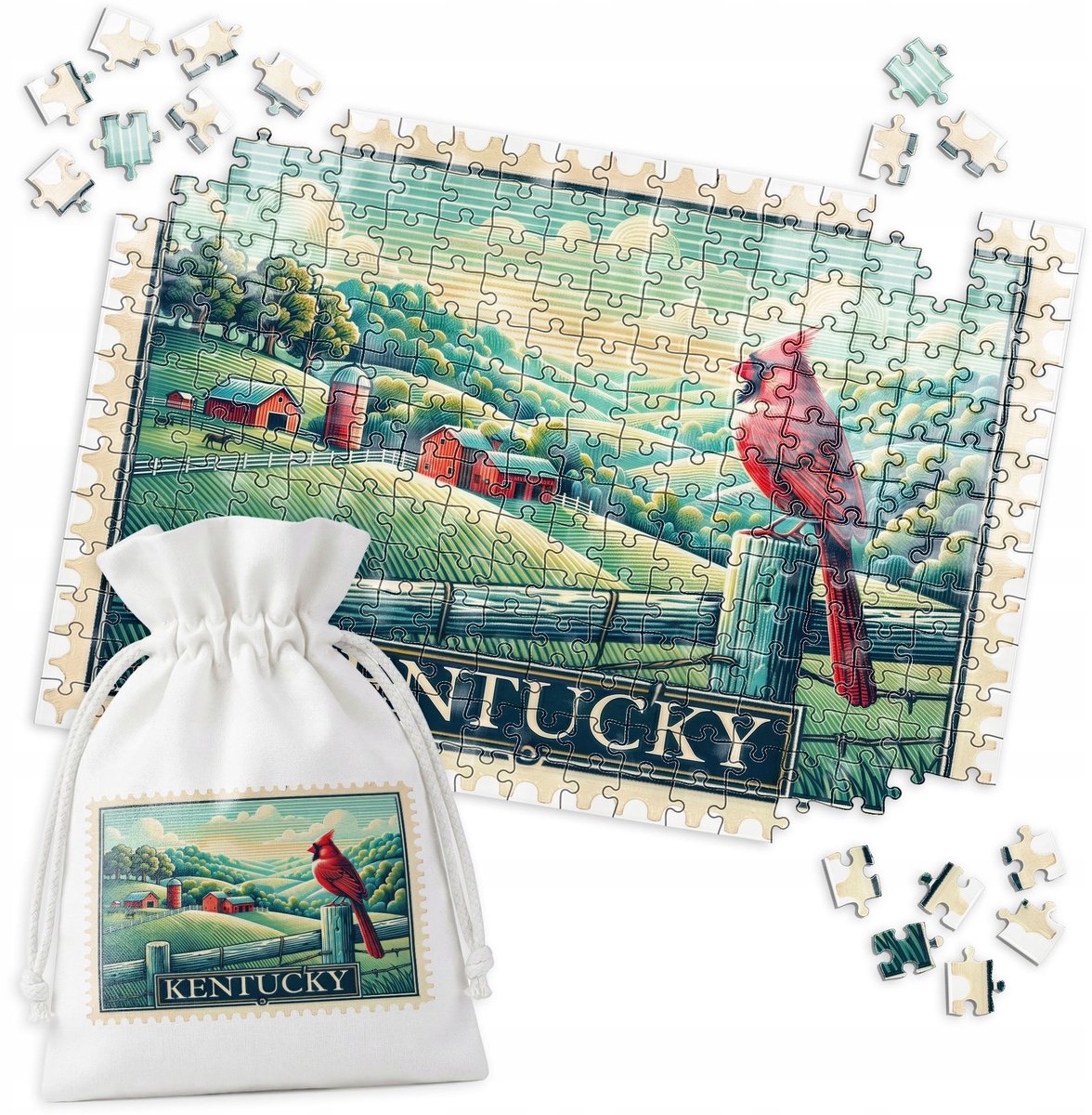 Traditionele Puzzel 252 Stukjes - Kentucky Vogel Stempel