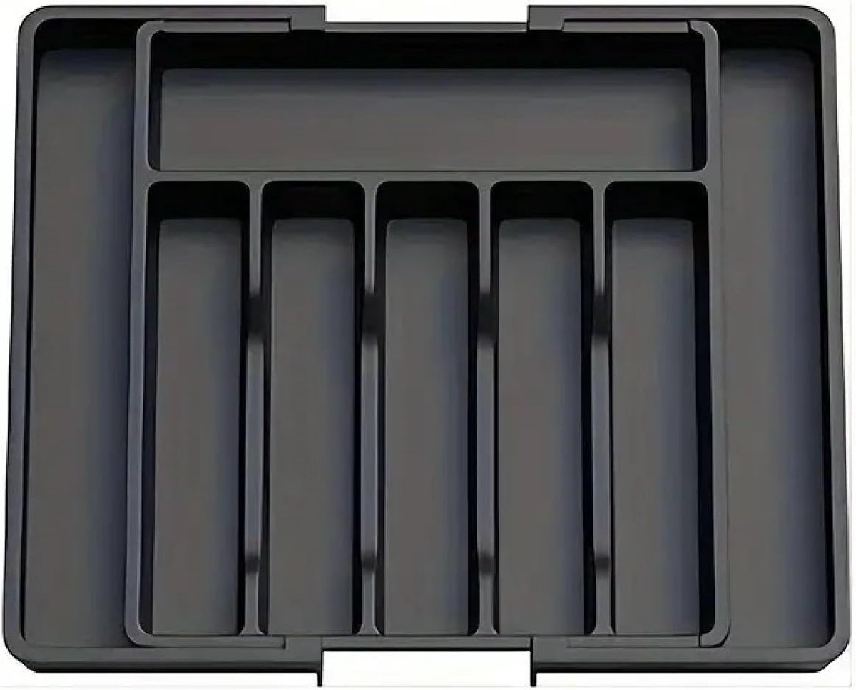 Bestek organizer - Bestekorganiser - Opberg dozen - Bestekorganizers voor keukenlades - Uitschuifbare lades voor keukenorganisatie - Bestekorganizers - Zwart - 38*34*5cm