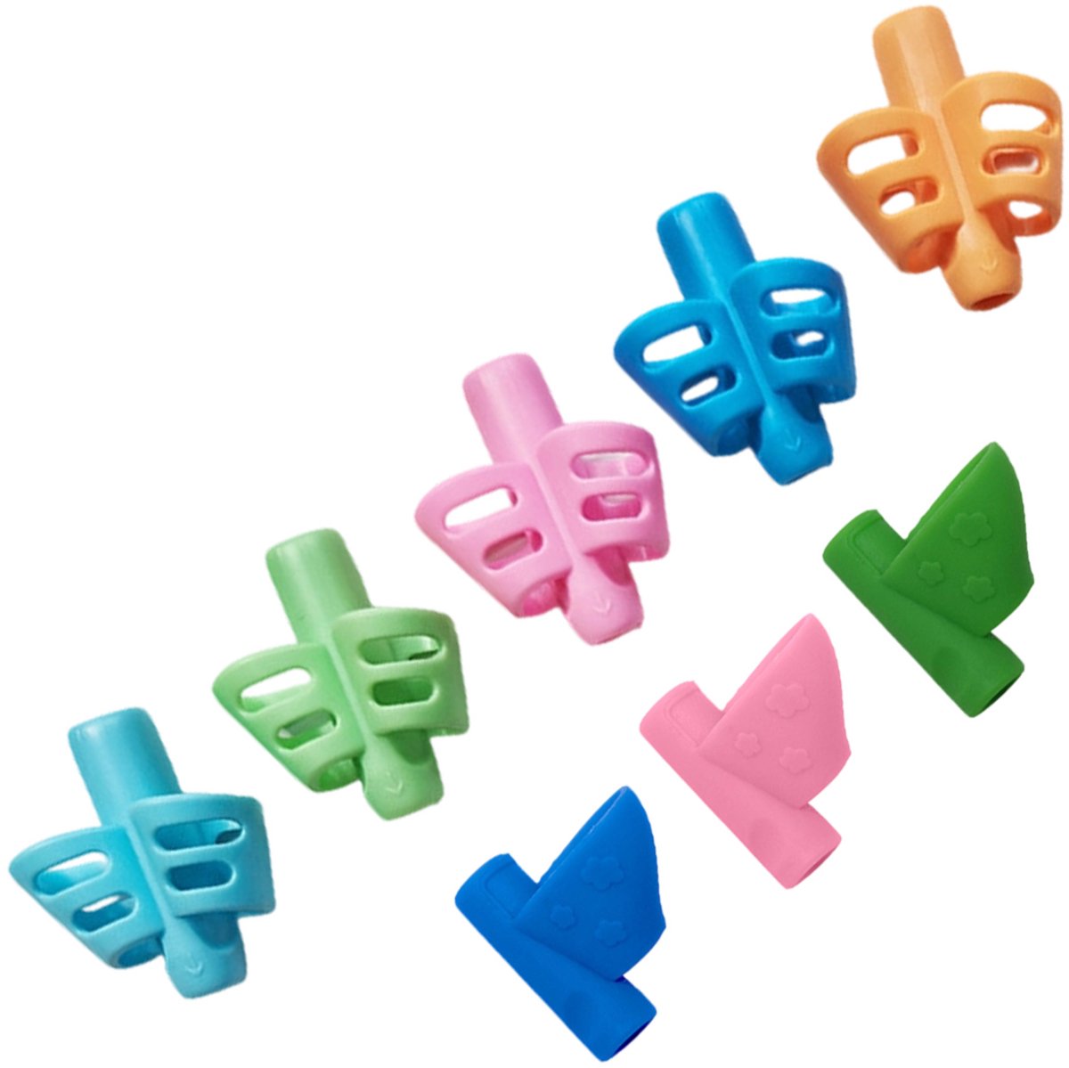 Potlood grip - 8 stuks - Ergonomische Schrijfhulpmiddelen voor Links- en Rechtshandige Kinderen - Comfortabele Grip voor Potloden en Pennen - Voor Kinderen - Schrijfhulpje - Vingercorrectie