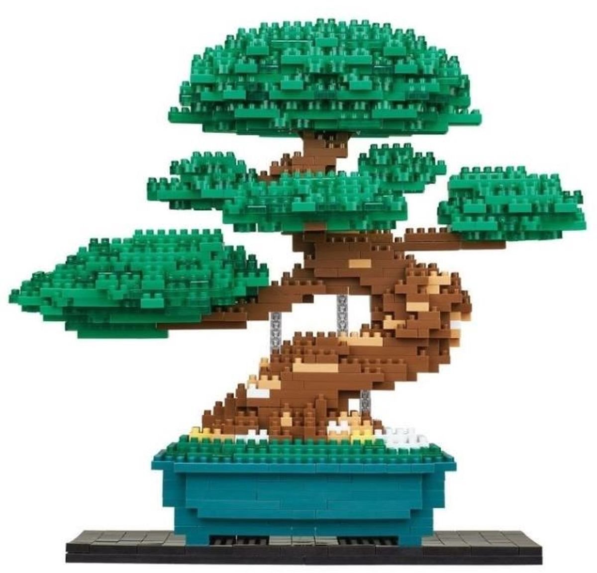 Bandai - Nanoblock - Bonsai Deluxe - Baksteen figuur - 1130 Brick Bonsai bouwset - Pixel Flower Bonsai figuur bouwpakket - Mini Brick Plant - NBC039