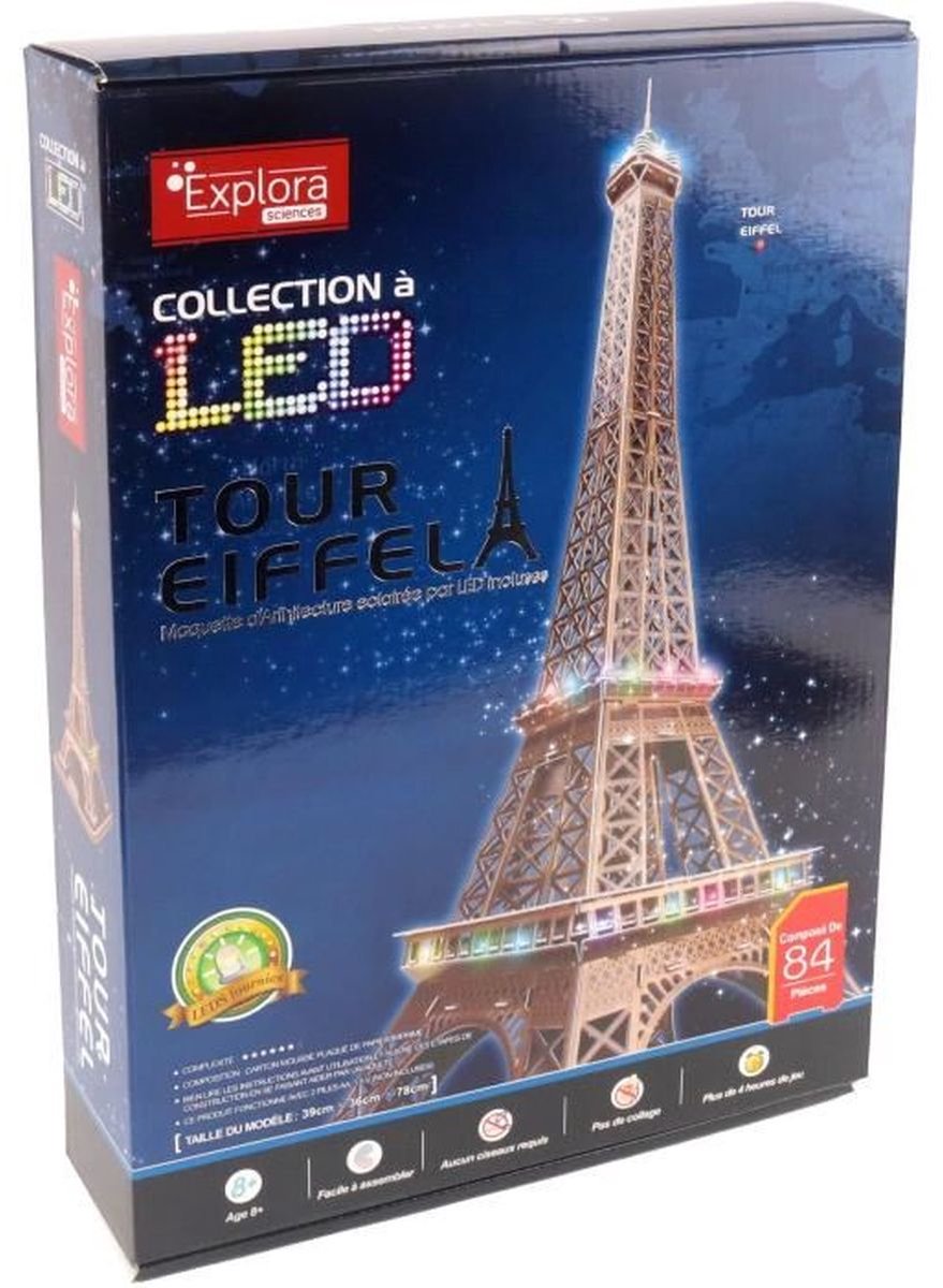 Explora – 540050 – 3D bouwpakket – LED Eiffel­toren – 78 cm