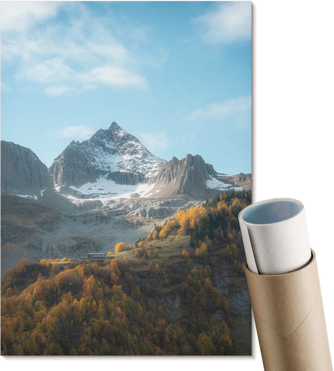 Coloray Polycanvas Wandposter - De Herfst In De Bergen, Fotografie - A4 - Blauw Decoratie - Rechthoek - Interieurdecoratie - Woonkamer, Slaapkamer, Kantoor - Klassiek