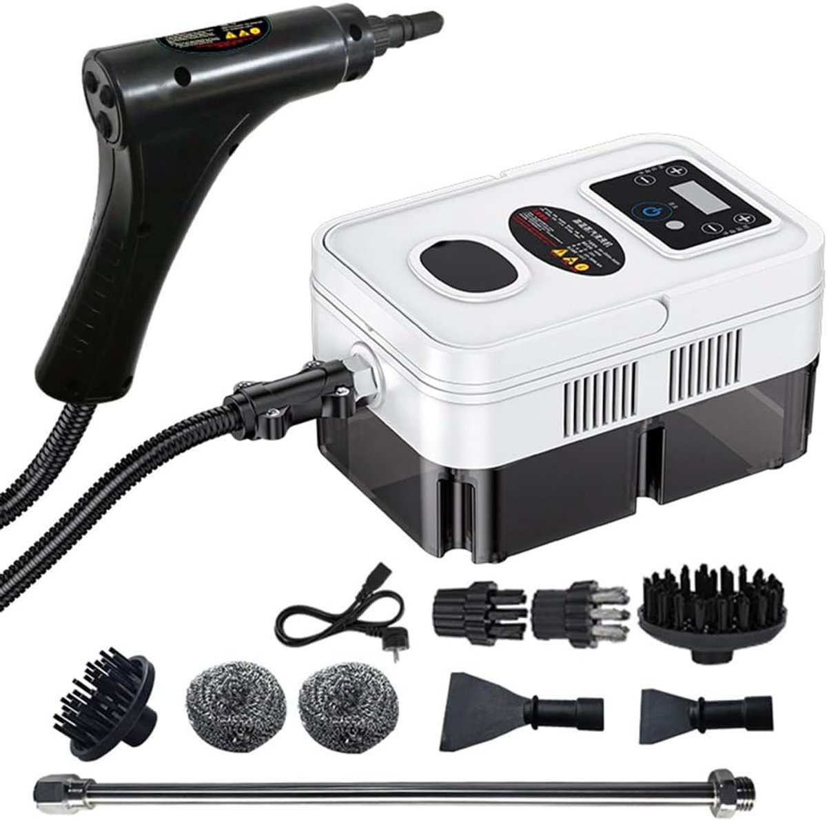 Stoomreiniger - 3500W multifunctionele krachtige stoomreiniger met 3 borstels, 1200ml watertank, 3 bar hogedruk stoomreiniger - (wit)