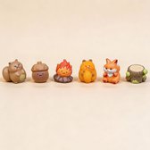 Forest Friends - Decoratieve miniatuur figuren - Herfst thema - 6 stuks - ↑ 1 - 3 cm