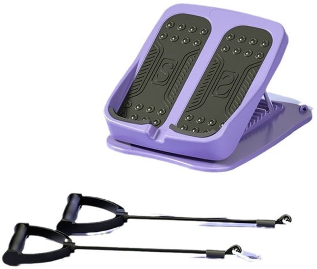 Voetbediende stretcher met verstelbare, antislip enkel-, voet- en kuitstrekker, geschikt voor yogamassage, fitness en lichaamsstrekking, voetbediende stretcher, voetbediende oefenapparaat (maat: paars).