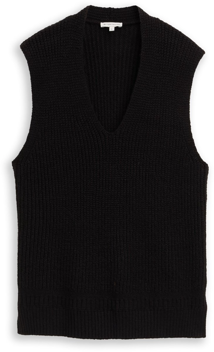 Tom Tailor - V-hals vest - Maat L - deep black