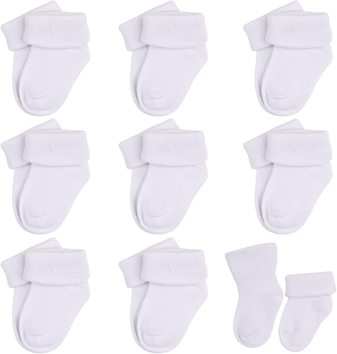 Set van 8 Baby Sokken voor Peuters, Maat Medium, Sportieve Zomer Sokken voor Jongens en Meisjes (0-6 Maanden)