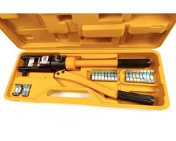 HBM 12 ton hydrauliskt krympverktyg 16–300 mm² – crimptång med hexpress, 360° roterbart huvud, slag 20 mm, längd 480 mm