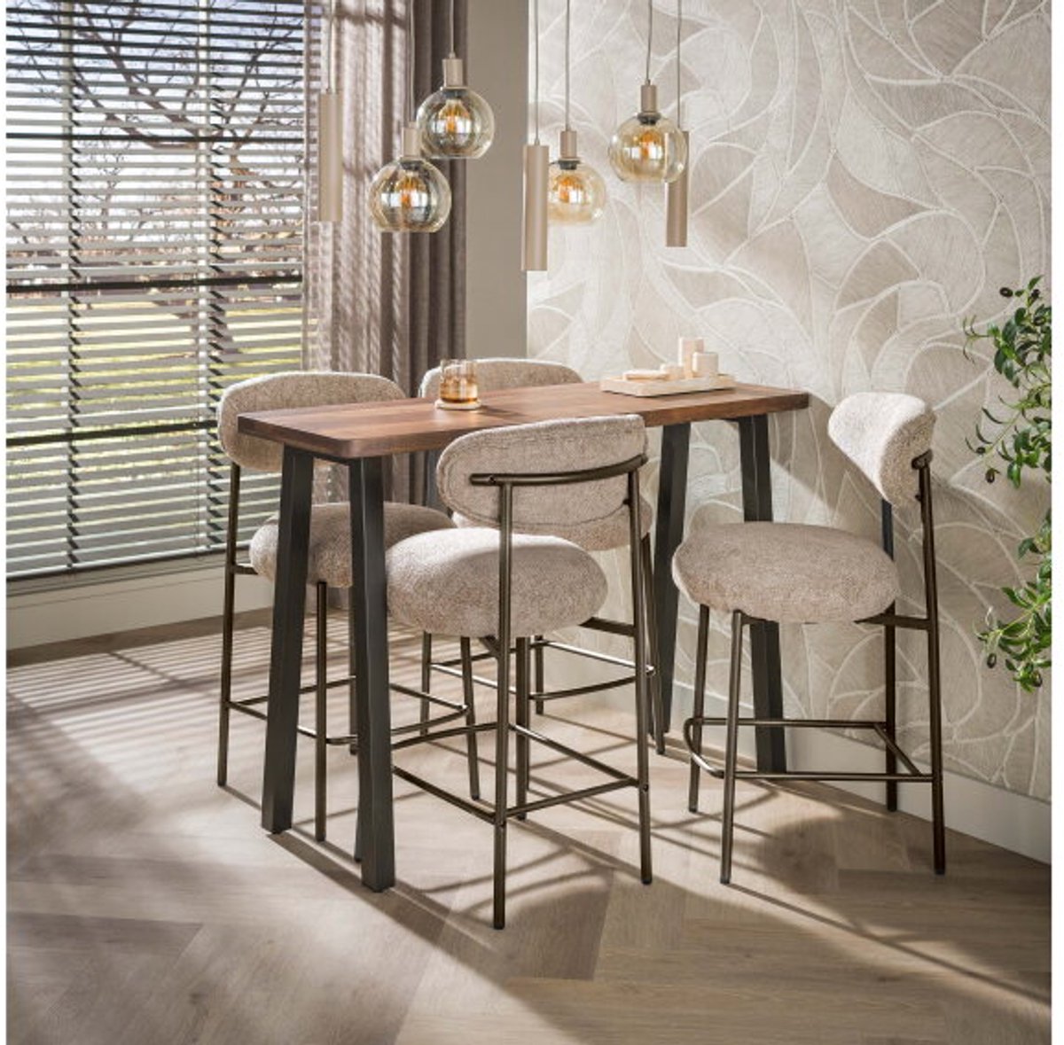Meubelplaats Bartafel Edge Pure - 130x45x92 cm - Massief Acaciahout - Bruin Naturel