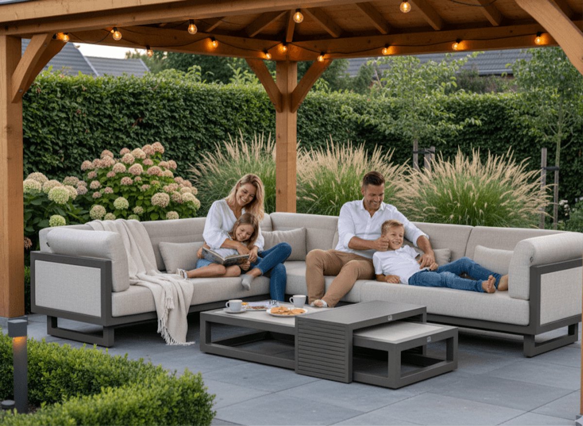 Apple Bee Santorini Lounge Set 5-Piece No. 1 - Right Long - Upholstered