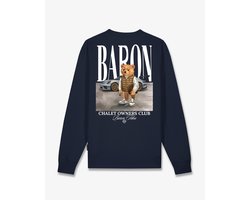 Baron Filou Baron Filou Sweater FW26 Backprint Filou 187 Chalet Owners Club Baron Oxford Blue