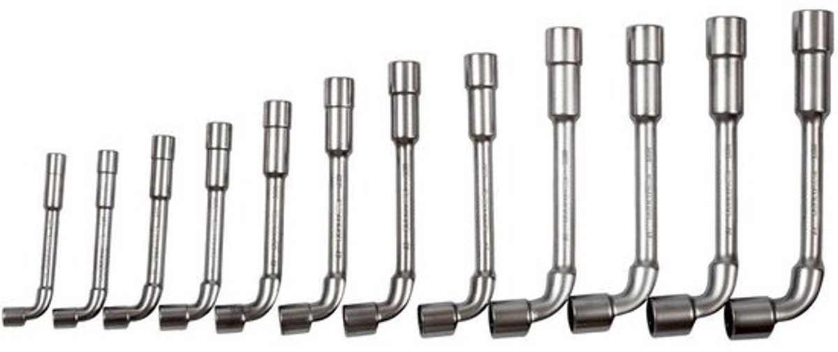 Dubbele Pijpsleutel Set - Combinatiesleutel Set - Precisiewerk - Dynamic-Drive Grip - 12 Stuks - Gepolijst